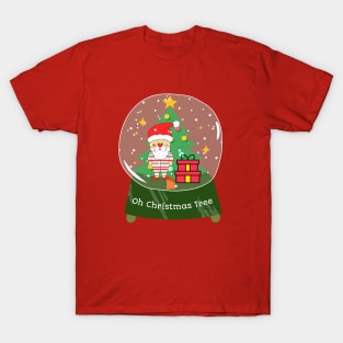 OH Christmas Tree Santa Claus Snowglobe T-Shirt